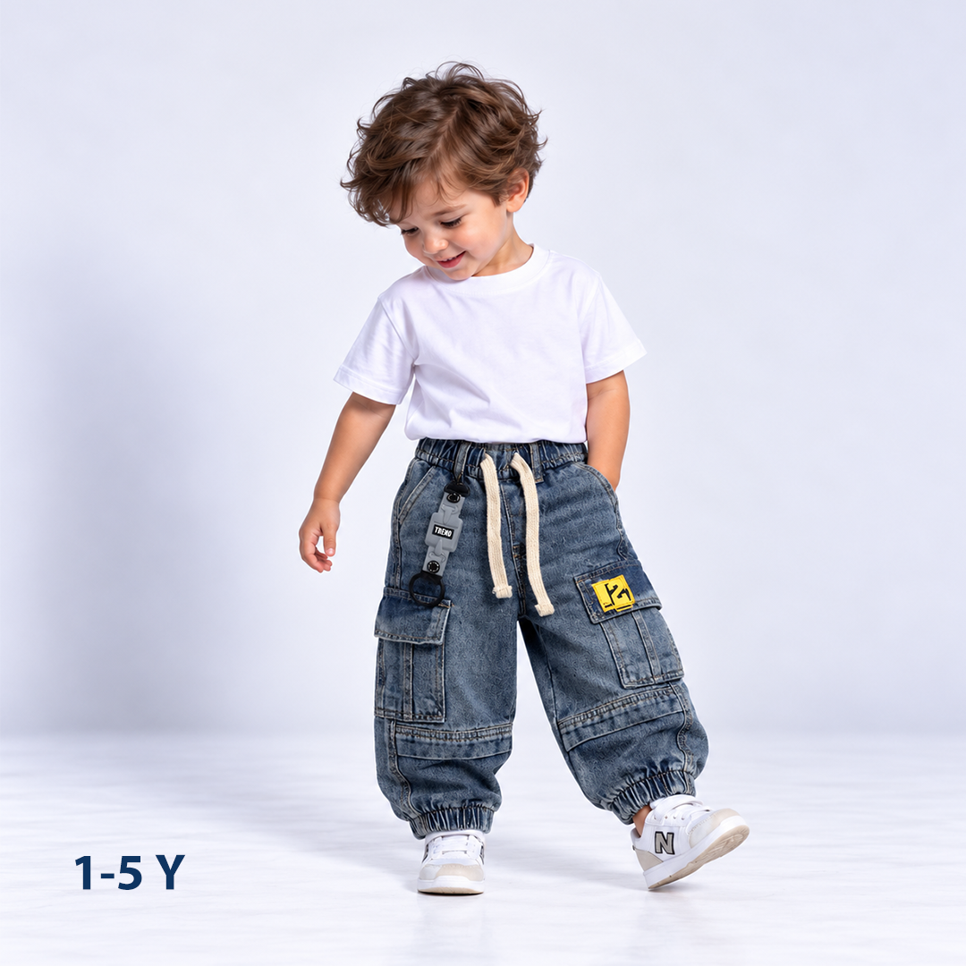 Denim Cargo Joggers