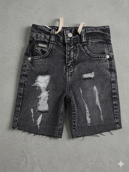 Kids' denim shorts by Fox Kids, featuring a classic blue design with pockets and adjustable waistband, suitable for boys.