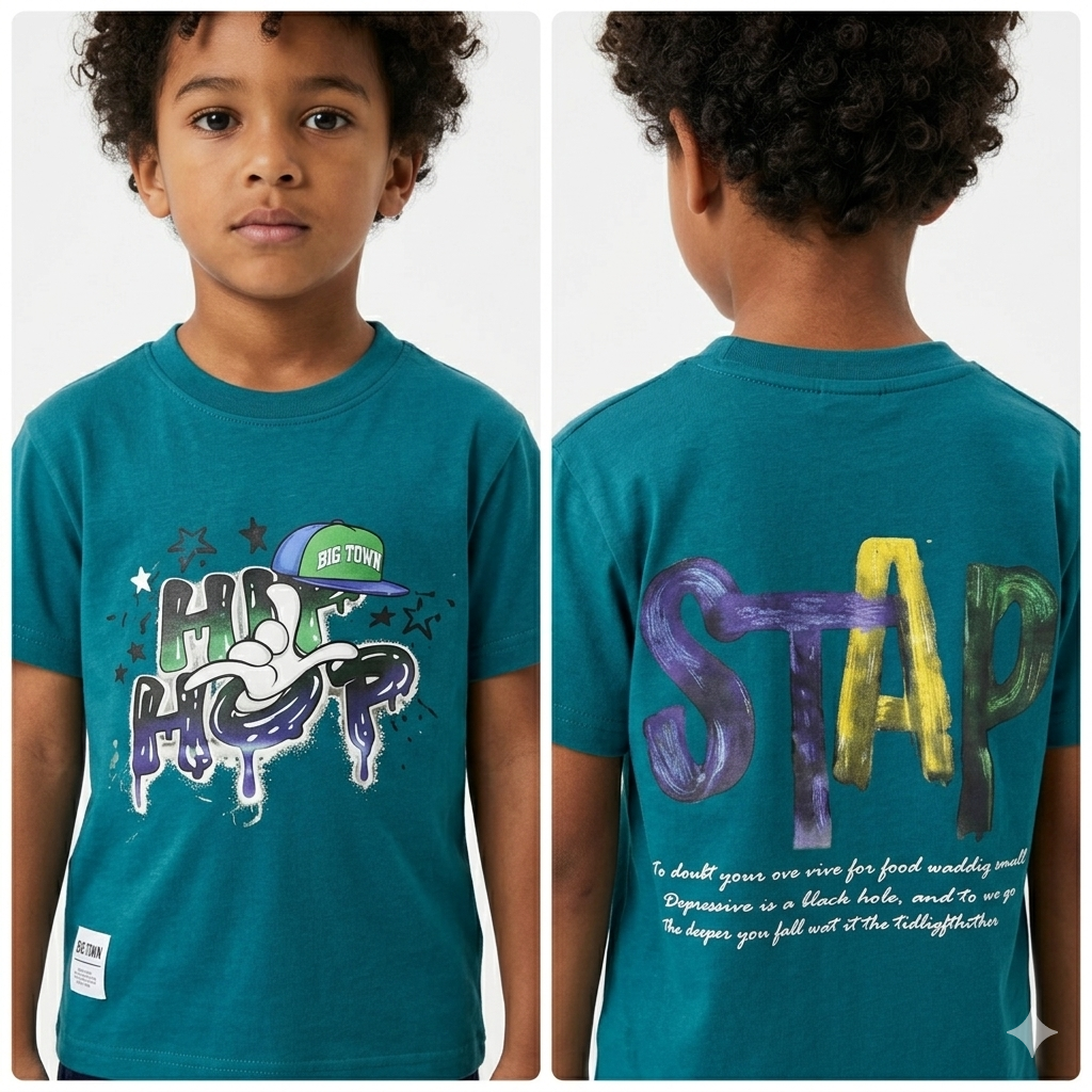 Colorful Fox Kids boys' T-shirt with playful design, made of soft fabric, perfect for casual wear.