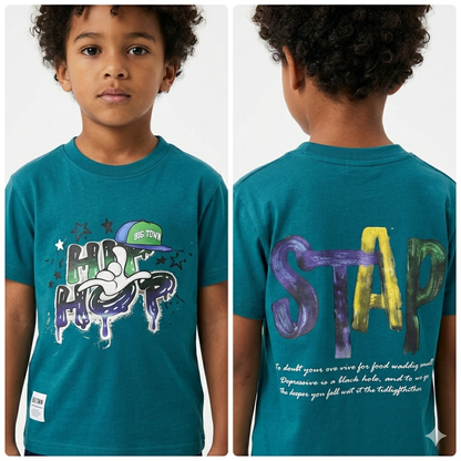Colorful Fox Kids boys' T-shirt with playful design, made of soft fabric, perfect for casual wear.