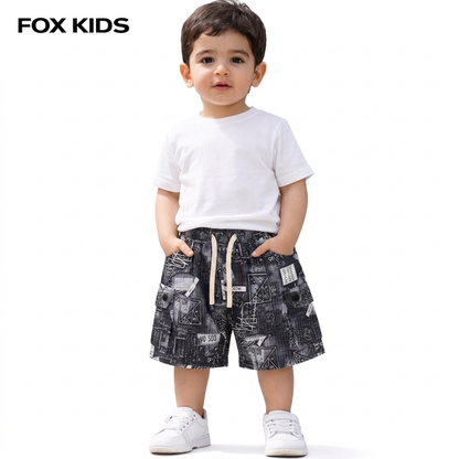 Fox Kids boys' waterproof shorts, soft fabric with elastic waistband, ideal for swimming and water activities.