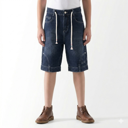 Kids' blue denim shorts by Fox Kids, featuring comfortable fit and stylish design, perfect for casual wear.