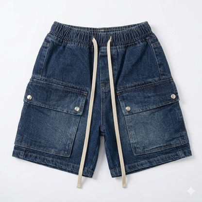 Boys' baggy denim shorts