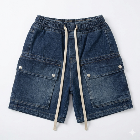 Boys' baggy denim shorts