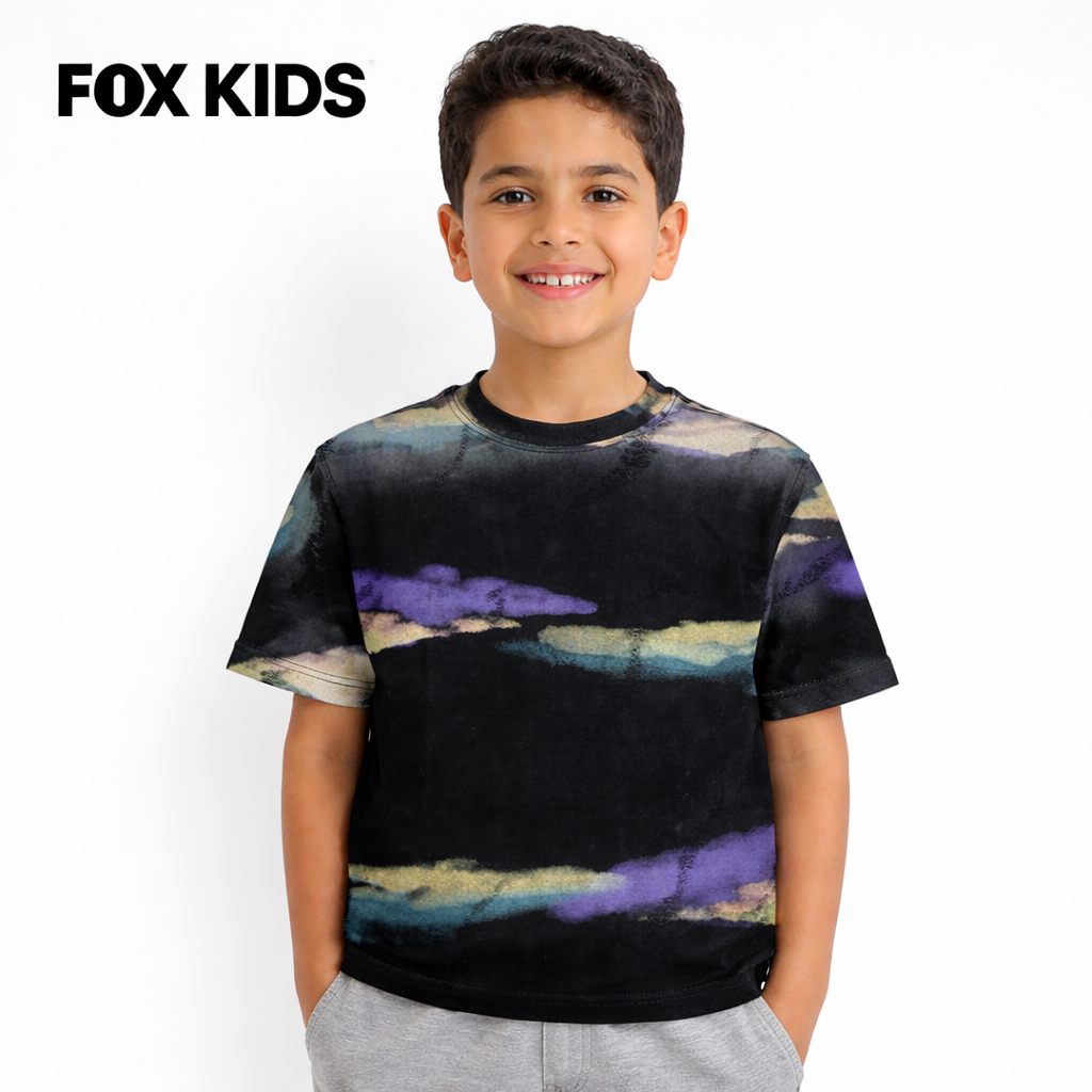 Bright Fox Kids T-shirt for boys featuring colorful graphics and comfortable cotton fabric, perfect for casual wear.