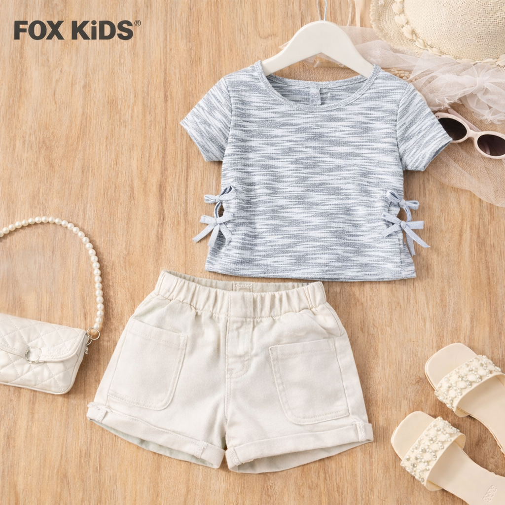 Cute pink girls' shorts by Fox Kids featuring comfortable, soft fabric and playful design, perfect for everyday wear.