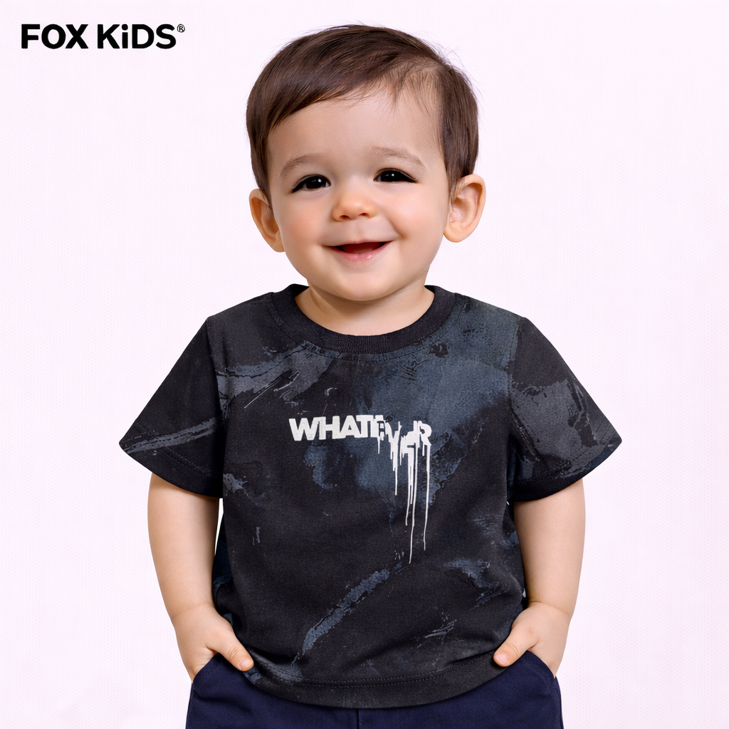 Cute baby boy T-shirt by Fox Kids, featuring soft fabric and colorful design, perfect for comfortable everyday wear.