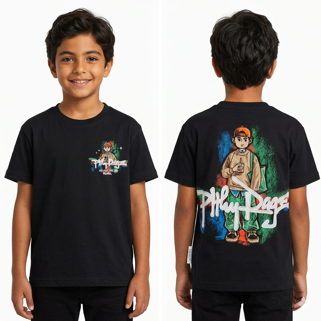 Fox Kids children’s T-shirt in vibrant colors, featuring playful design and comfortable fit for kids.