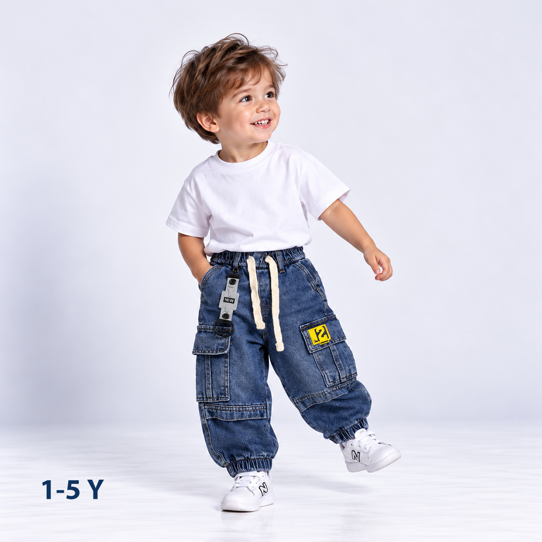 Denim Cargo Joggers