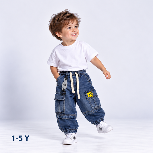 Denim Cargo Joggers