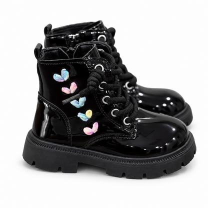 Girls' Patent Lace-Up Boots