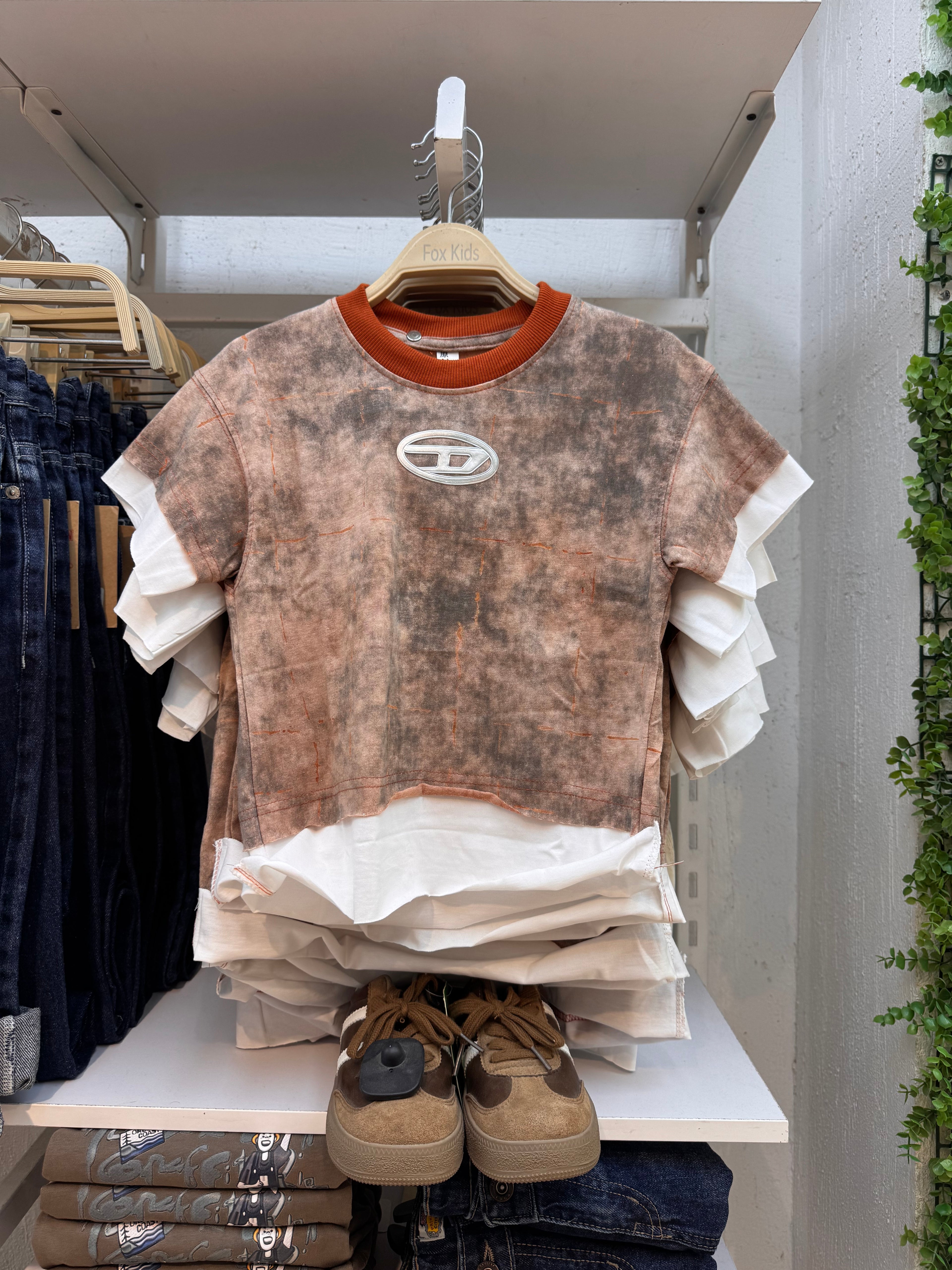 Bright Fox Kids children's T-shirt with colorful animal print, comfortable cotton fabric, perfect for young kids.