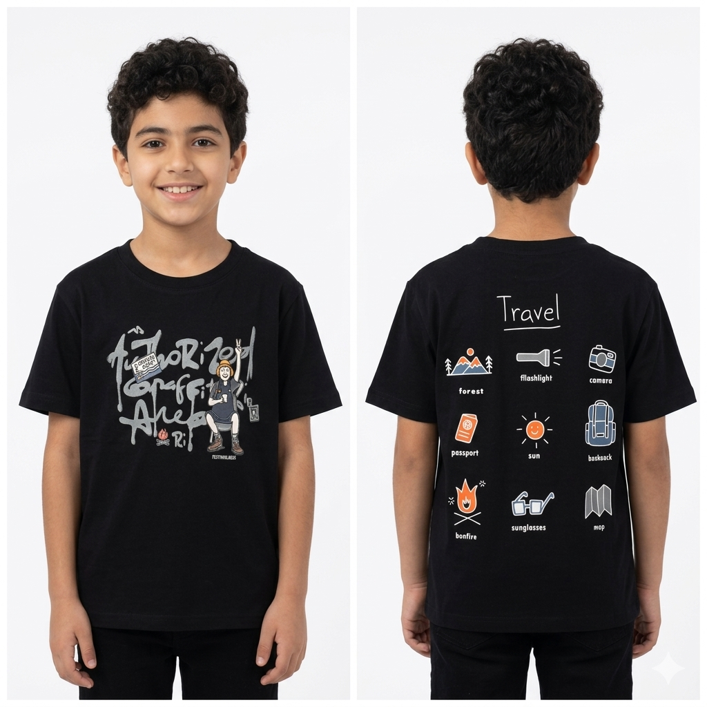 Bright orange Fox Kids boys' T-shirt with short sleeves and playful graphic print on front.