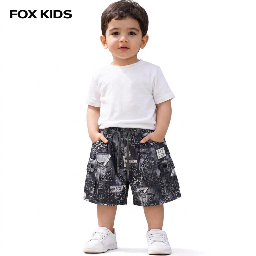 Baby boys' waterproof shorts by Fox Kids, made of lightweight fabric with elastic waistband for comfortable fit.