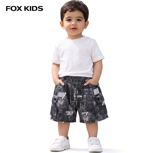 Baby boys' waterproof shorts by Fox Kids, made of lightweight fabric with elastic waistband for comfortable fit.