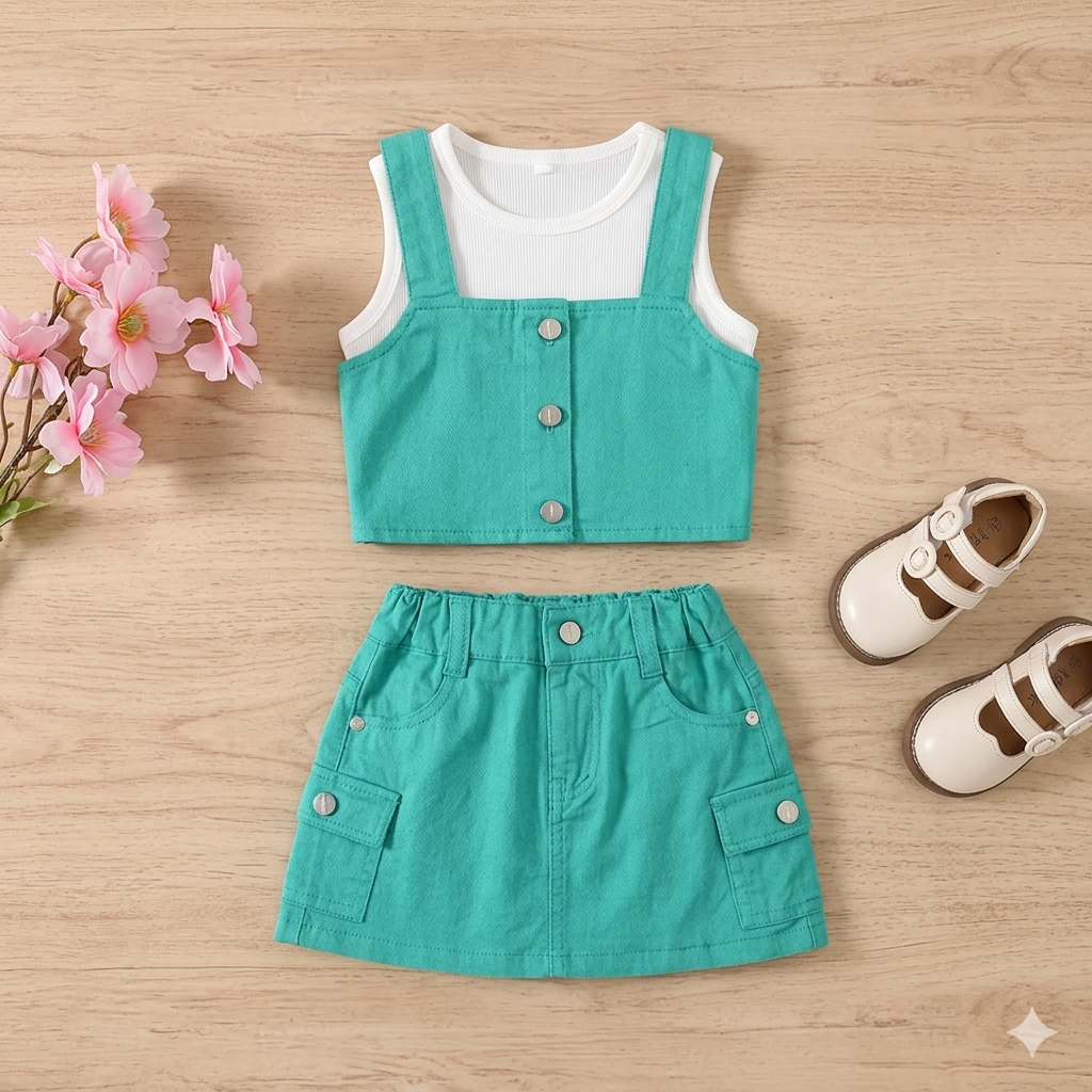 Set of three girls' undershirts from Fox Kids, featuring soft fabric and comfortable fit, ideal for everyday wear.
