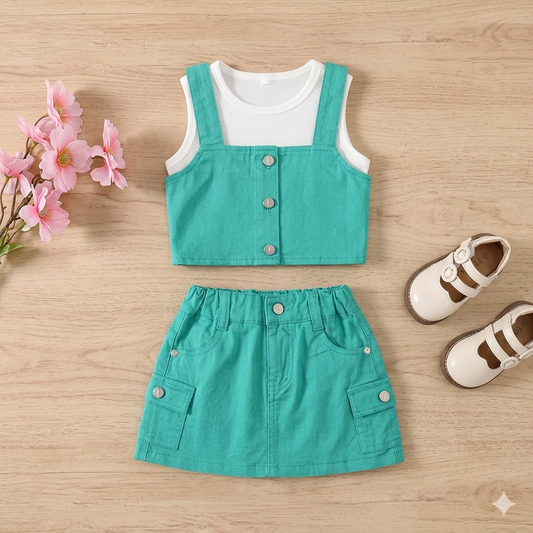 Set of three girls' undershirts from Fox Kids, featuring soft fabric and comfortable fit, ideal for everyday wear.