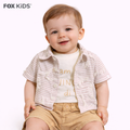 Three-piece baby boy's bodysuit set by Fox Kids, featuring soft fabric and playful designs for infants.