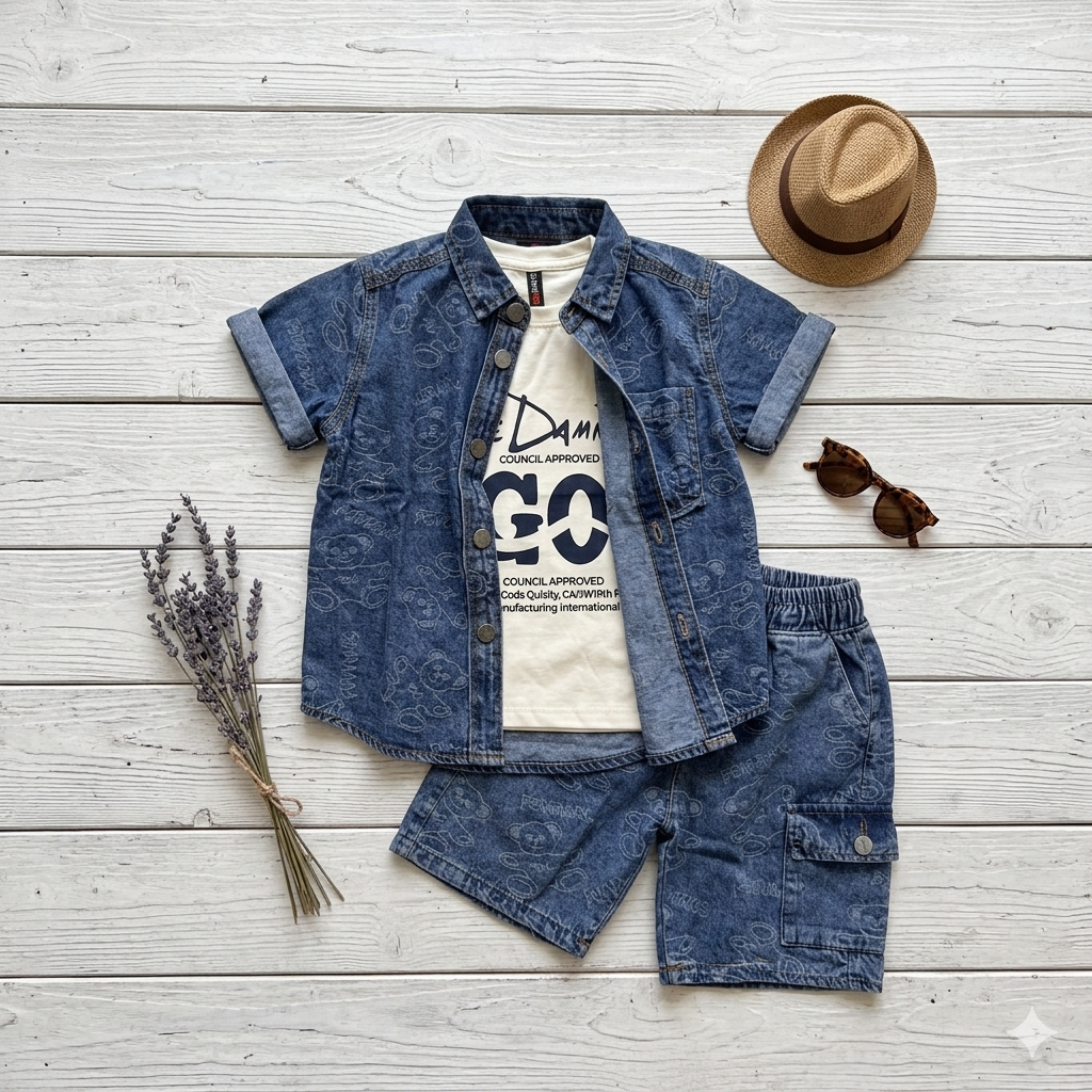 Boys' 3-piece denim suit