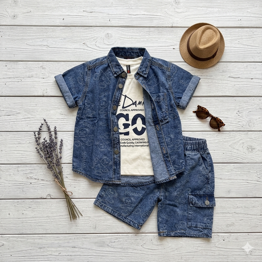 Boys' 3-piece denim suit