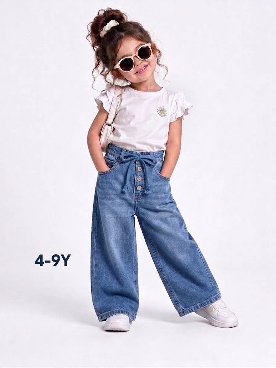 Wide-Leg Denim Jeans