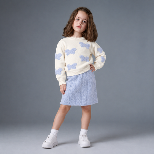 Girls Knit sweater and skirt set
