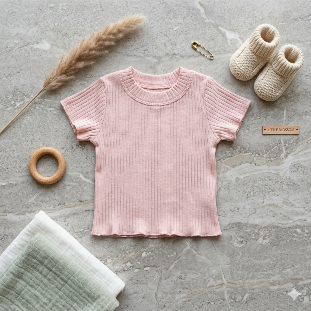 Pink girls' top by Fox Kids, featuring a comfortable fit and soft fabric, shown on a hanger.