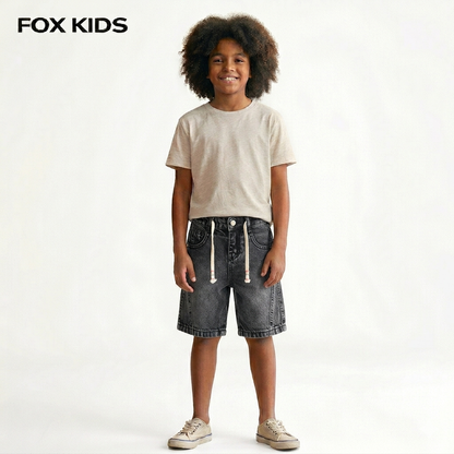 Children's denim shorts by Fox Kids, featuring classic blue jeans fabric and a comfortable fit, suitable for boys.