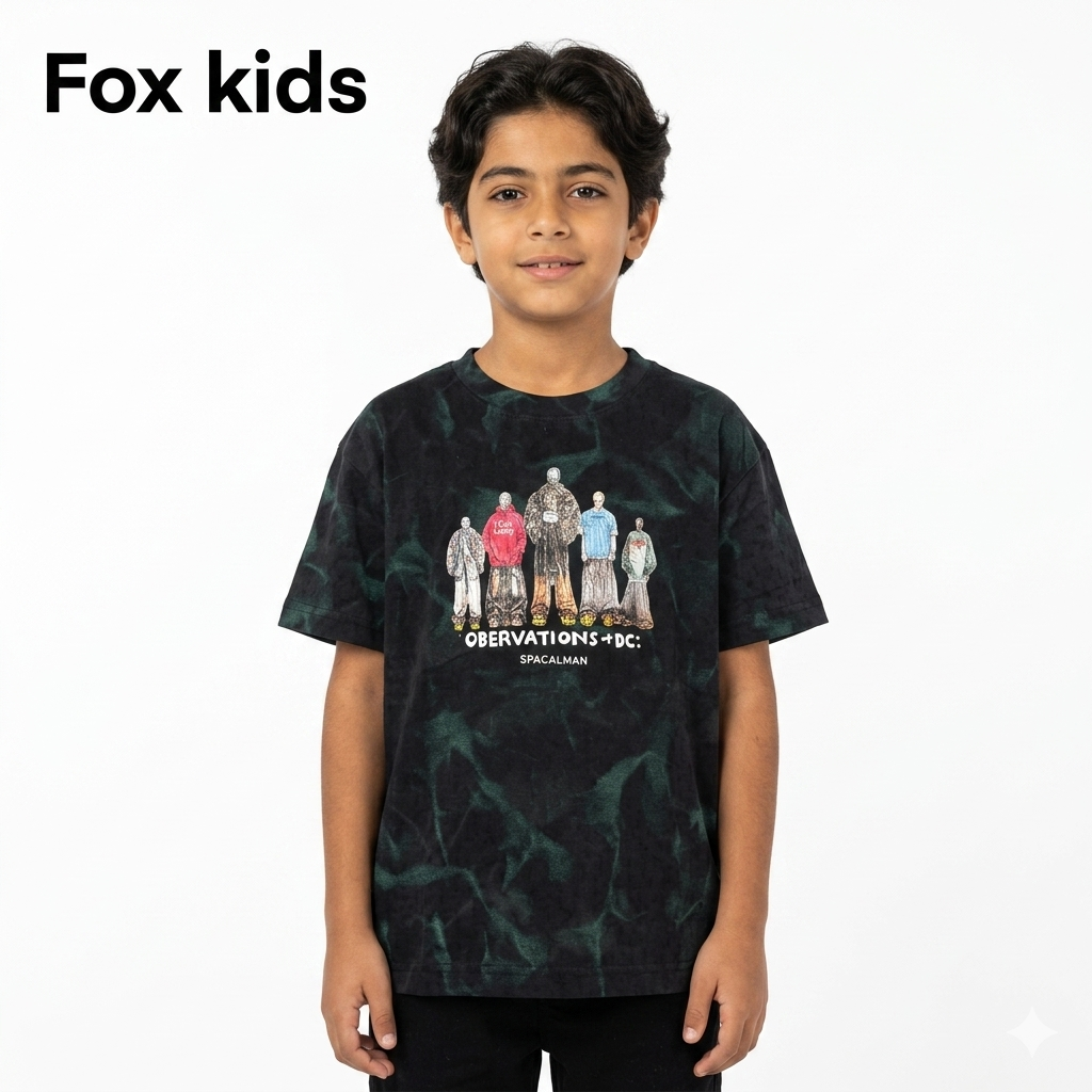 Fox Kids children's t-shirt in vibrant colors, featuring playful design and comfortable fabric for boys.