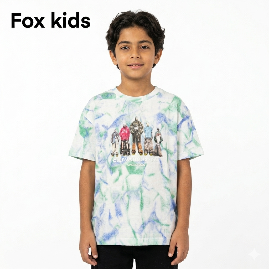 Fox Kids boys' T-shirt shown in image, featuring a comfortable fit and colorful design suitable for children.