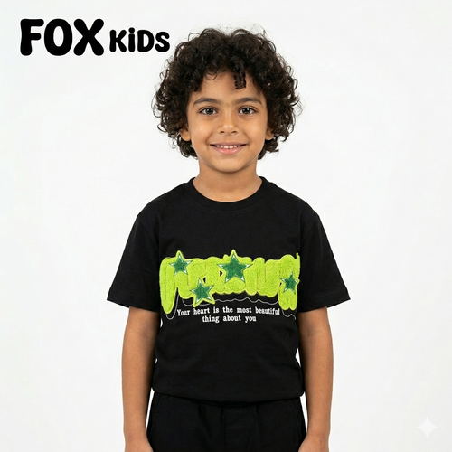 Bright Fox Kids تيشرت اولادى with colorful print on soft fabric, perfect for kids' casual wear.