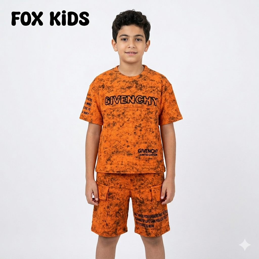 Fox Kids سوت أولادى in vibrant colors, featuring playful patterns, perfect for young children and comfortable wear.