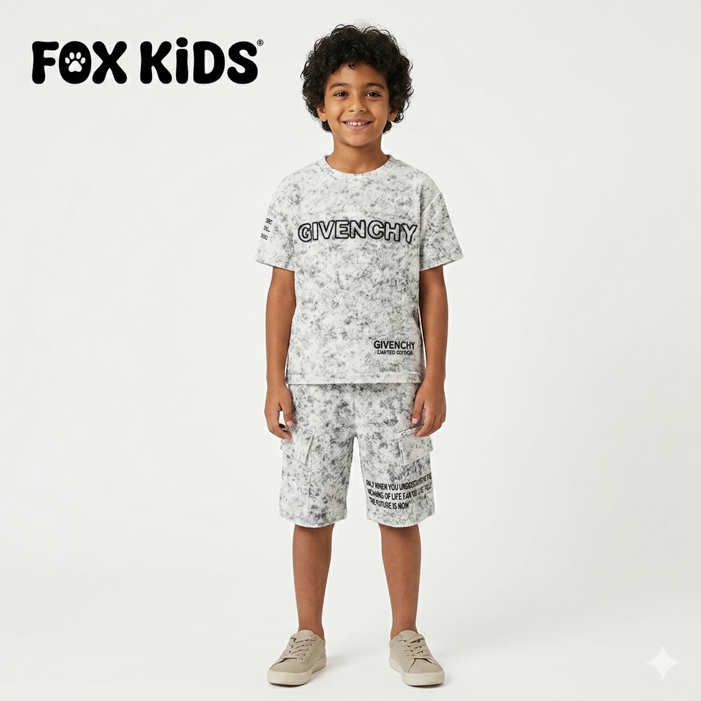 Children's cotton pajamas set by Fox Kids featuring a comfortable, soft design with playful patterns for boys.