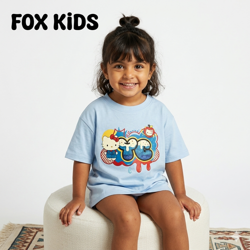 Pink girls' T-shirt by Fox Kids with playful design, soft fabric, and comfortable fit, perfect for everyday wear.