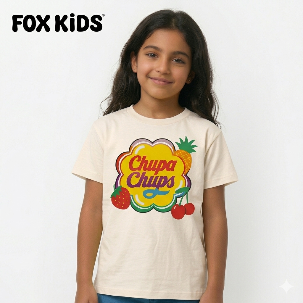 Pink girls' T-shirt from Fox Kids with playful print, casual fit, and soft fabric, ideal for everyday wear.