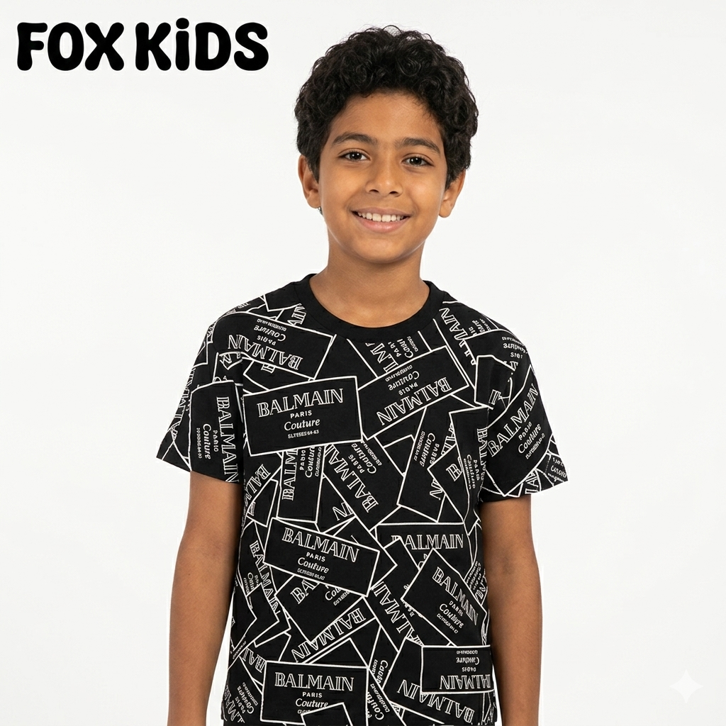 Fox Kids Balmain boys' T-shirt featuring a stylish design, lightweight fabric, and comfortable fit for kids.