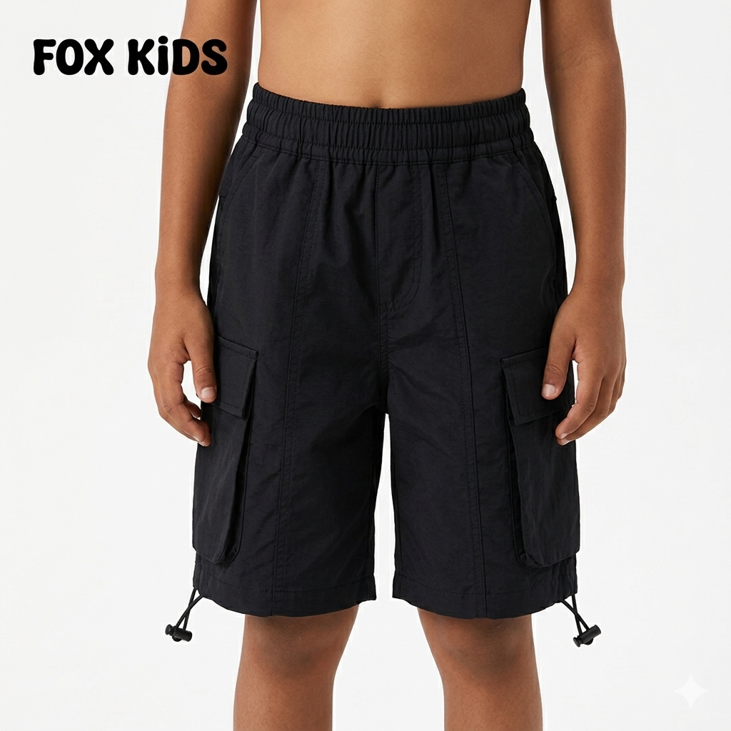 Children's waterproof shorts by Fox Kids, featuring a colorful design and durable fabric, suitable for outdoor play in wet conditions.