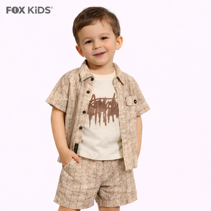 Three-piece boys' undershirt set from Fox Kids, featuring comfortable, casual cotton tops for kids.