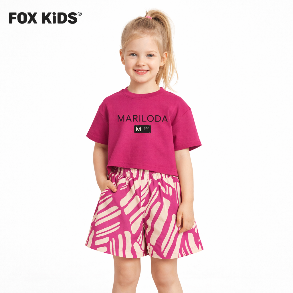 Pink girls' romper by Fox Kids featuring soft fabric and comfortable fit, perfect for everyday wear.