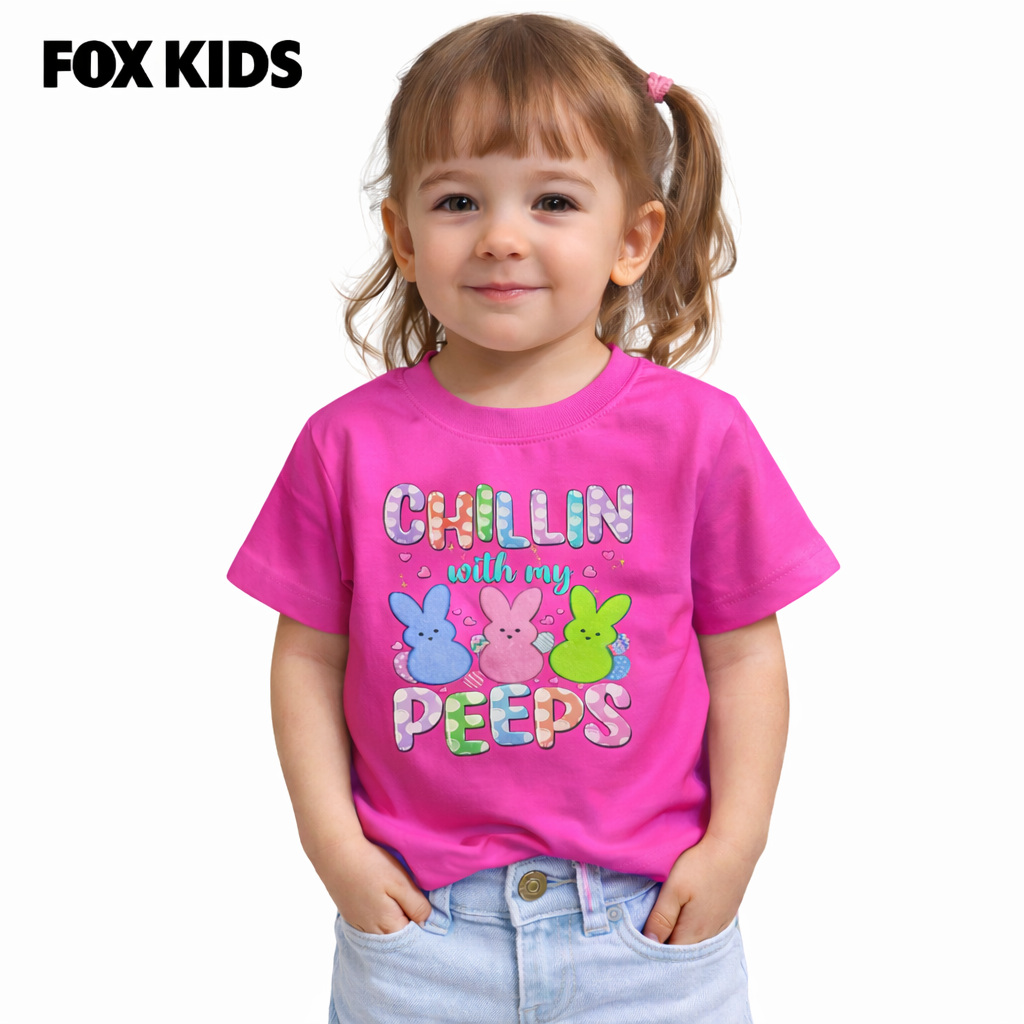 Pink girls' T-shirt from Fox Kids featuring a fun printed design, made of soft cotton fabric.