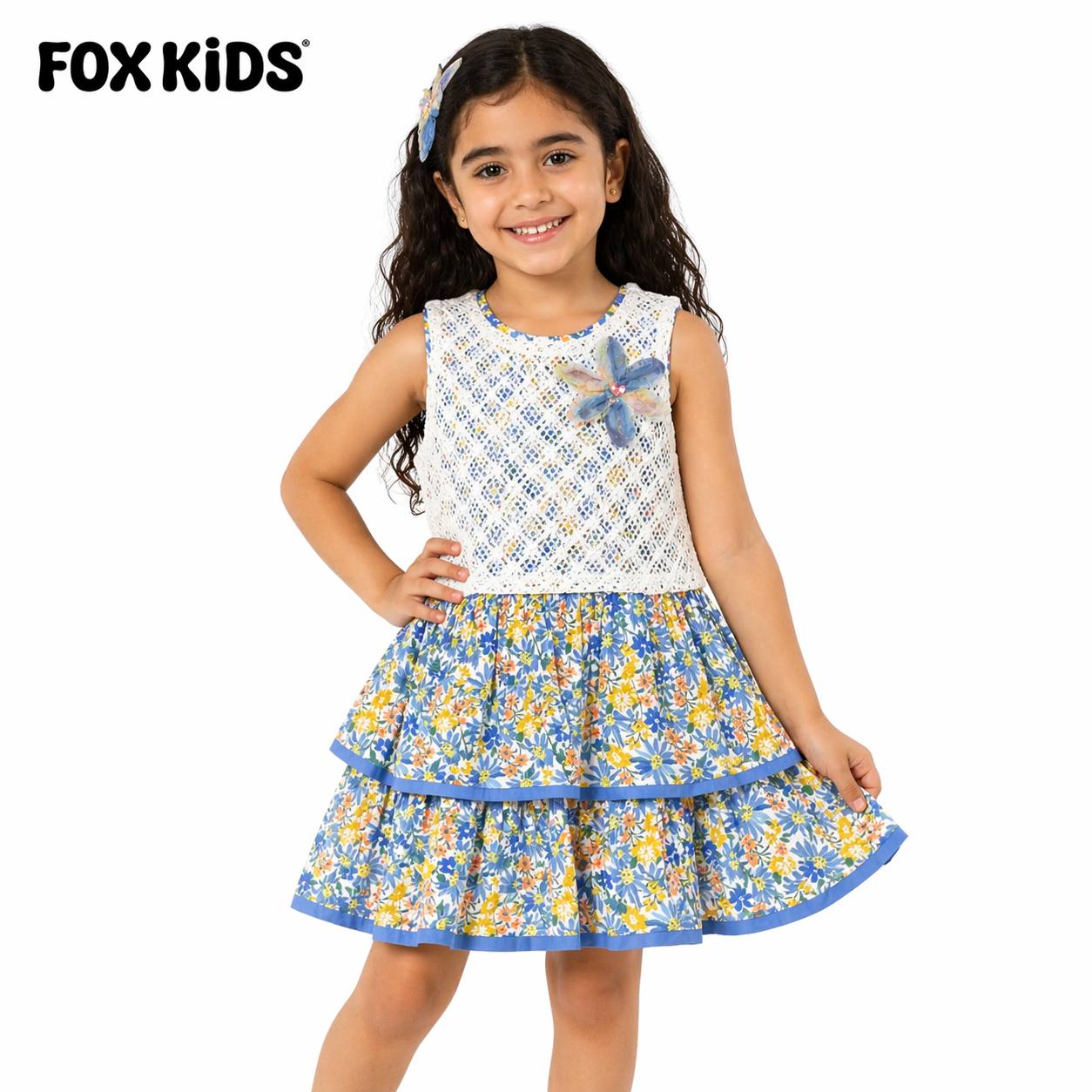 Colorful girls' dress by Fox Kids featuring a playful design, perfect for casual wear and special occasions.