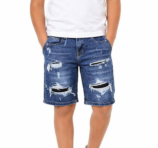 Kids' denim shorts by Fox Kids, featuring a stylish blue jean design and comfortable fit for boys.