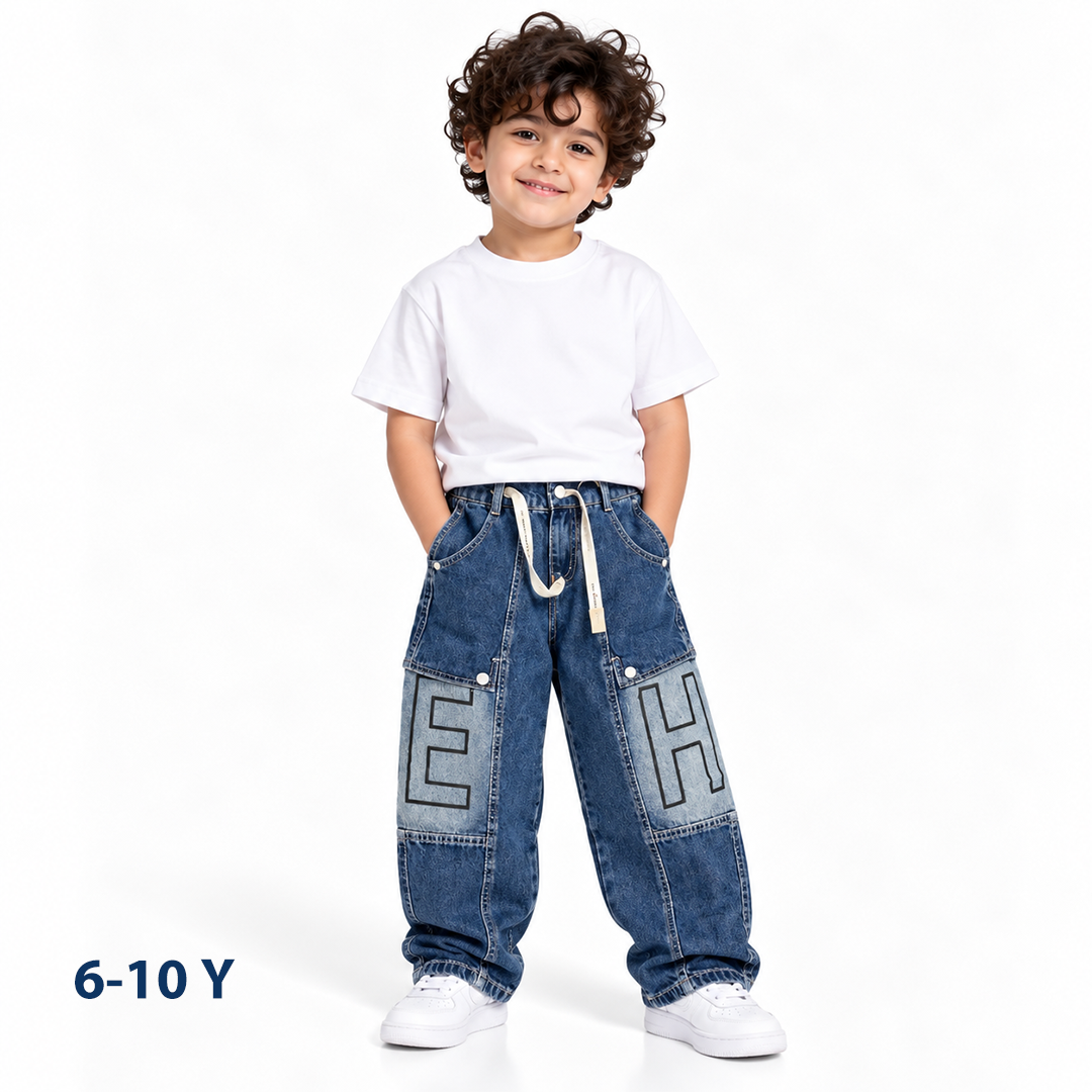 Wide leg jeans pants boys