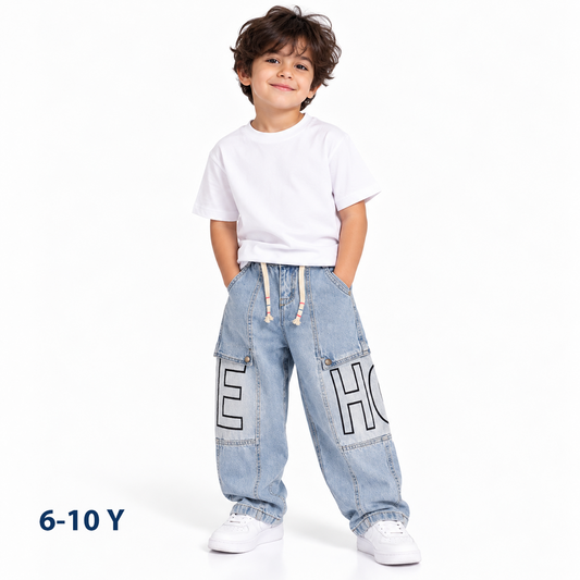 Wide leg jeans pants boys