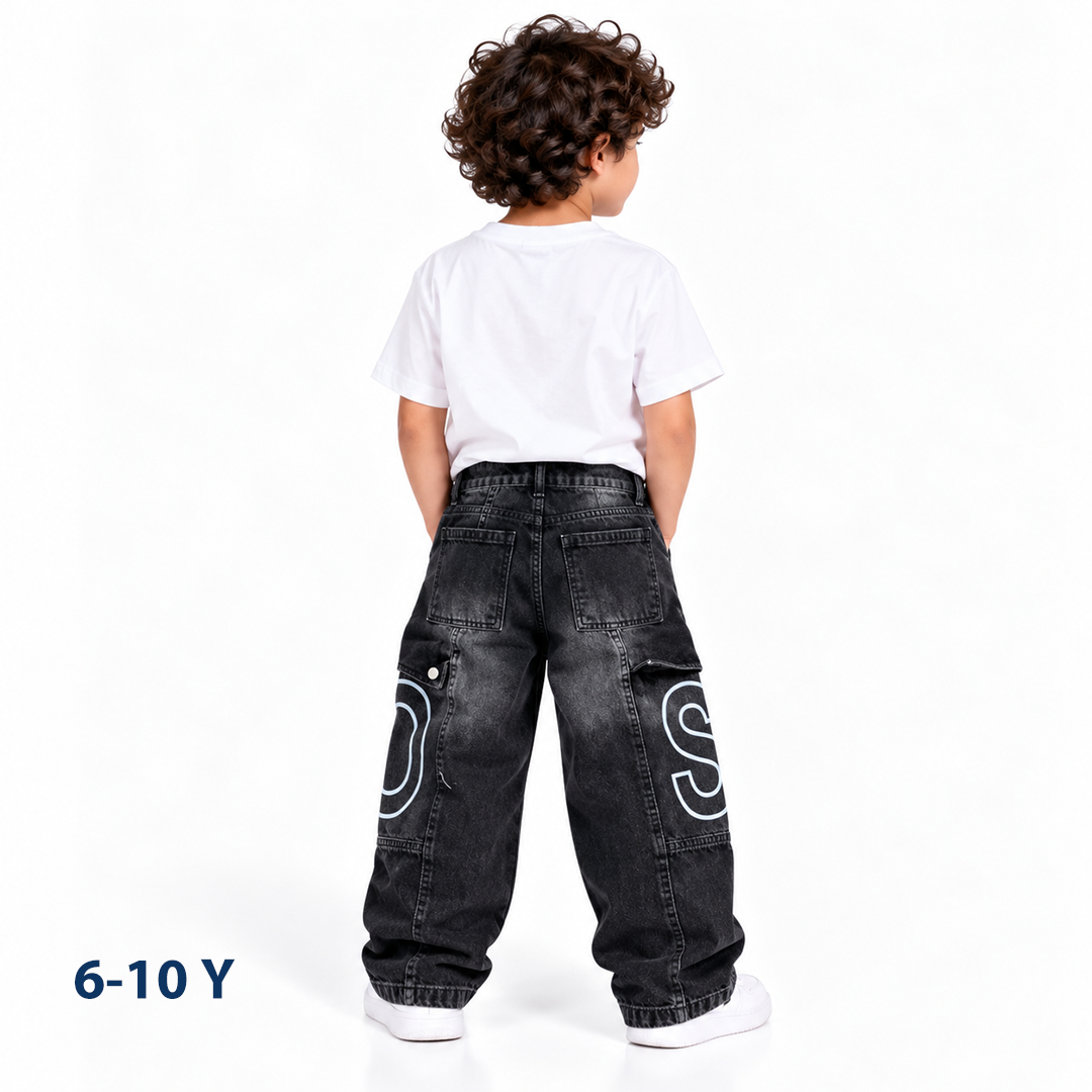 Wide leg jeans pants boys
