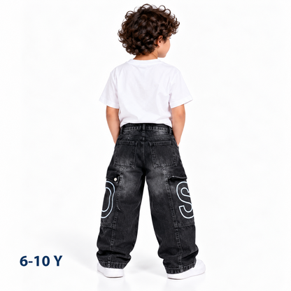 Wide leg jeans pants boys