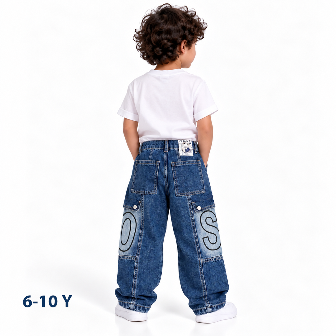 Wide leg jeans pants boys