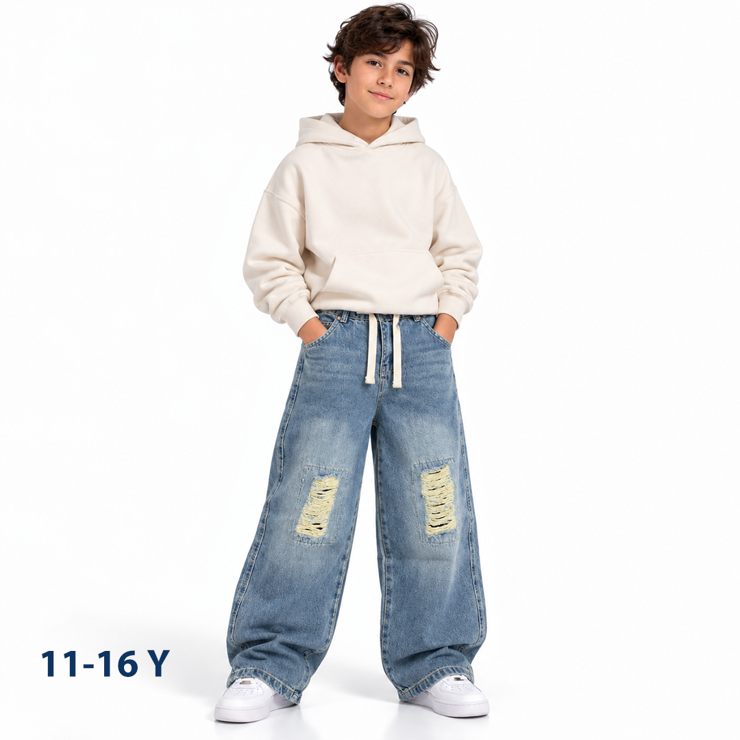 Wide leg jeans pants boys