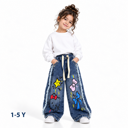 Wide leg jeans pants girls