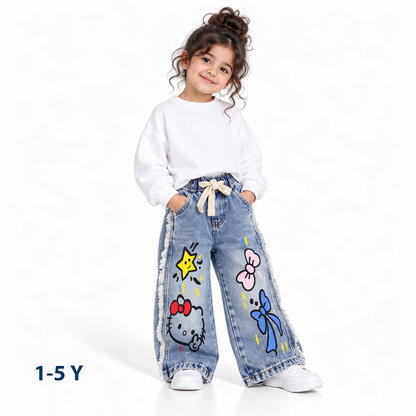 Wide leg jeans pants girls